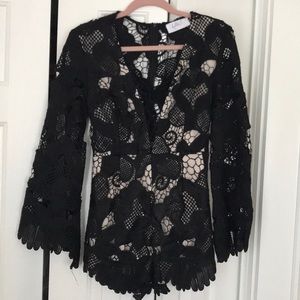 Black lace romper